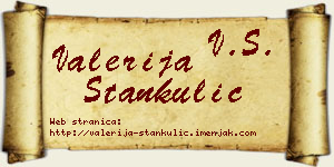Valerija Stankulić vizit kartica